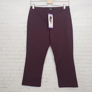 Max Mia Ankle Crop Ponte Pants Maroon XS NWT